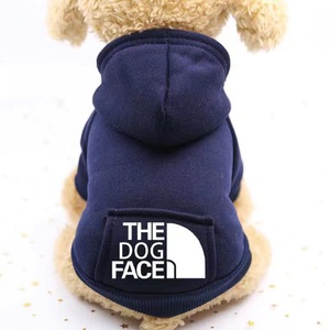 犬の服装暖かいパーカーコートセーターソフトコットン犬の服犬の顔プリント小中品種