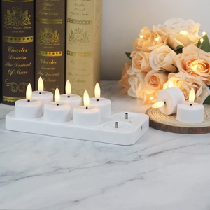 Bộ 8 điều khiển từ xa USB <span class=keywords><strong>LED</strong></span> Flameless nến sạc trà đèn với sạc cơ sở - Product Image 5
