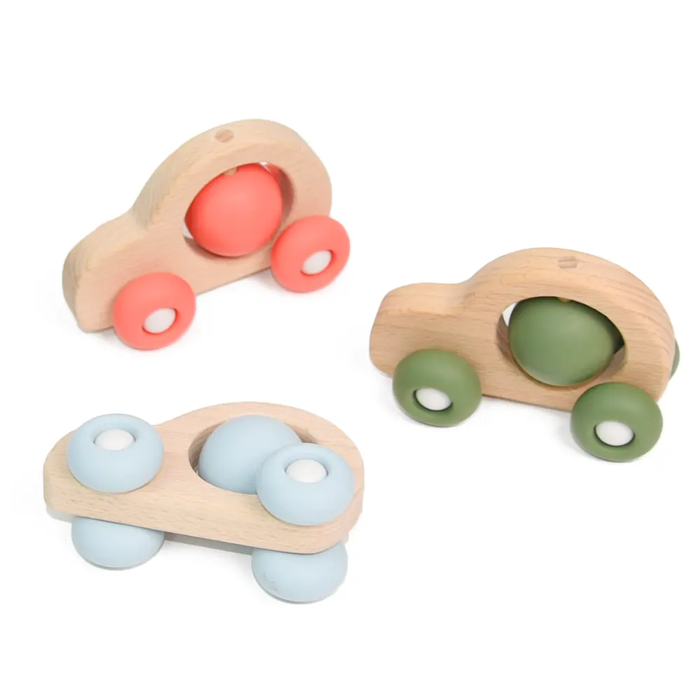 Coche De juguete Montessori para niños pequeños, juguete educativo De Madera para dentición orgánica, Holzspielzeug