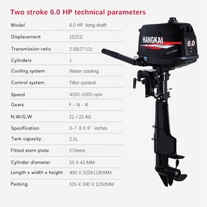 釣り船外機ヤマハ2ストローク<span class=keywords><strong>6hp</strong></span>水冷Rcボート船船外機小型ボートエンジン販売用