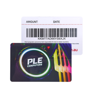 Número de serie personalizado y código de barras tarjeta de descuento código QR tarjetas de regalo de PVC