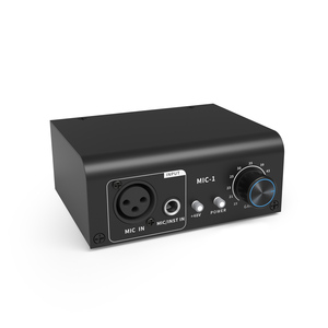 Preamplificador de micrófono XTUGA XIC1 para potenciador de micrófonos dinámicos y de condensador con 2 entradas Max 75db Gain 48V XLR Output - Product Image 1
