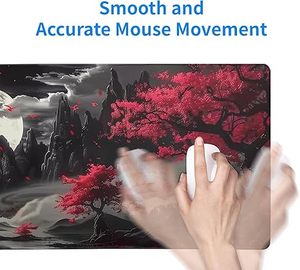 Tấm lót chuột chơi game cỡ lớn họa tiết mặt trăng đỏ, đế chống trượt, họa tiết hoạt hình, chống mài mòn và chống thấm nước - Product Image 3