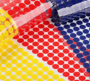 Cintas redondas de velcro con gancho y lazo, venta al por mayor para niños, bricolaje, Parte posterior transparente, autoadhesivo, gancho de doble cara y cinta de lazo, cierre a presión - Product Image 1
