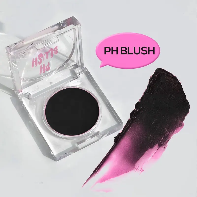 Private Label Black Cream Blush Color Changing blusher palette Rose Ultra Pigmented Formula Creme Cheek Blush Lipstick palette