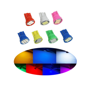 3SMD LED T10 12V หลอดไฟ LED สีขาวสีฟ้าสีแดงสีเขียวสีเหลือง1.5W W5W ป้ายทะเบียนทรงลิ่มแหล่งไฟรถยนต์ - Product Image 1