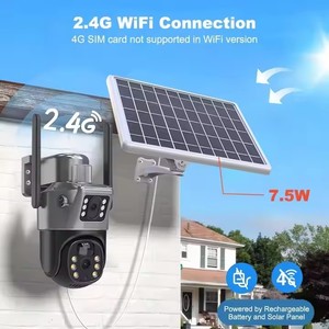 Paneles con energía solar 4G Tarjeta Sim/Wifi Red de seguridad inalámbrica para el hogar Sistema Cctv Lente dual al aire libre Wifi Cámara IP - Product Image 2