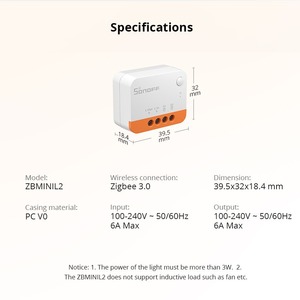 Sonoff ZBMINI L2 kablosuz APP Alexa uzaktan kumanda Zigbee akıllı anahtar işık denetleyici modülü akıllı ev için hiçbir nötr - Product Image 4