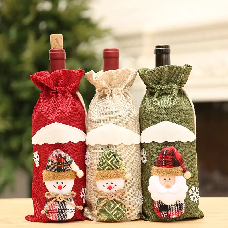 Noel şarap şişesi kapak Merry Christmas süslemeleri ev için 2023 noel süs yeni yıl 2024 Xmas Gifts hediyeler Gifts 6b