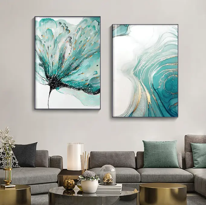 Pintura abstrata flor de alta resolução, pintura a óleo de flores para sala de estar