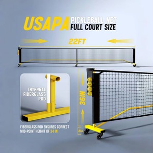 Hochwertige langlebige Pickleball-Netze mit Rädern Benutzer definierte verstärkte tragbare 22-Fuß-Pickleball-Netze für Sport trainings spiele