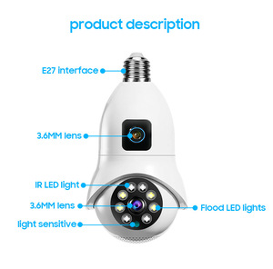 LEVOFAST V380 4MP 2MP Lente dual Cctv E27 bombilla 360 grados Cámara de vigilancia Bombilla Cámaras de seguridad con sensores de movimiento - Product Image 5