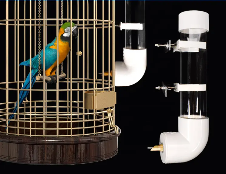 Mangeoire automatique pour perruches et perroquets, 1 pièce, bouteille d'eau pour les oiseaux, dispositif abreuvoir pour les perroquets et les aras