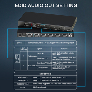 4K120Hz HDMI2.1スイッチ4X1スイッチ付きVRR ALLM D-olbyビジョンD-olby Atmos S-ONOS ARC/eARC 4コンピューター1モニター - Product Image 6
