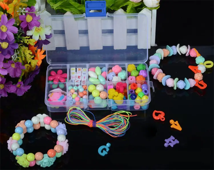 Heiße neue kreative Diy Kinder Spielzeug Mädchen Diy Kristall Perlen Diy Hand machen Armband Ring Perlen Kit