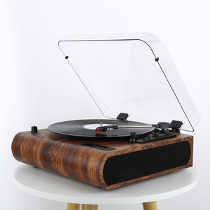 LED Display 3 Speed Turntable with Built-in Speakers with BT <strong>Input</strong> &amp; <strong>Output</strong>, FM Radio <strong>USB</strong> and TF <strong>Card</strong> Recording - Product Image 6