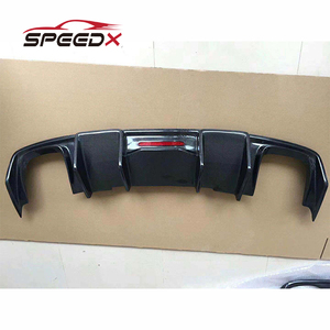 Audi A6 C6 C7 için karbon difüzör işık ile gerçek karbon Fiber A6 A6L arka S hattı difüzör - Product Image 4