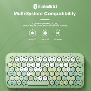Teclado y ratón inalámbricos, Combo de teclado y ratón originales coloridos de panal de abeja de 2,4G para Macbook, PC, ordenador portátil, iPad, tableta - Product Image 5
