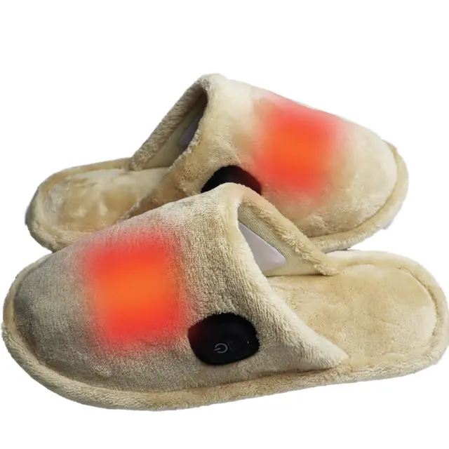 Zapatillas de invierno para hombres y mujeres, calzado silencioso con batería recargable de 1000 mAh, conector USB, elementos de calefacción, calentador de pies