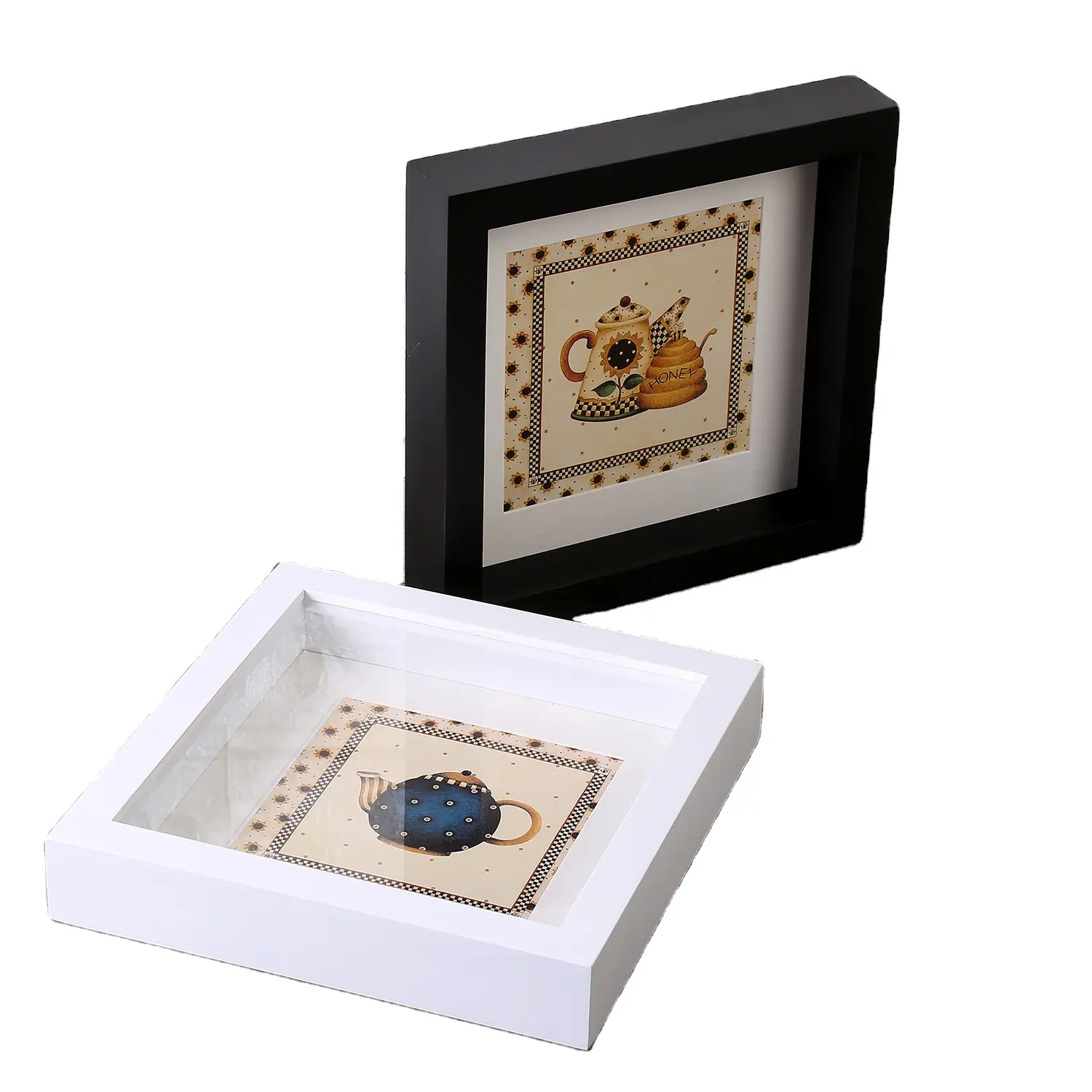 Alta Qualidade Caixa De Sombra Quadros Com Vidro Caixa De Sombra Branca Clássica Quadros Atacado 12*12 Square Picture Frame Shadow Box