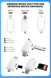 6-in-1 ad alta velocità OTG tipo C lettore di schede SD USB2.0 TFCF adattatore Smart chiavetta Flash con interfaccia USB - Product Image 6