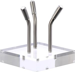 New Triều Bán buôn giá rẻ rõ ràng <span class=keywords><strong>Acrylic</strong></span> Pha lê Bóng Chủ Sphere hiển thị đứng với bạc Arms - Product Image 1