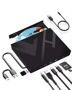 高速外部DVD光盘驱动器播放器7合1数据传输SD + tf卡读卡器，适用于笔记本电脑类型的USB c DVD驱动器 - Product Image 1