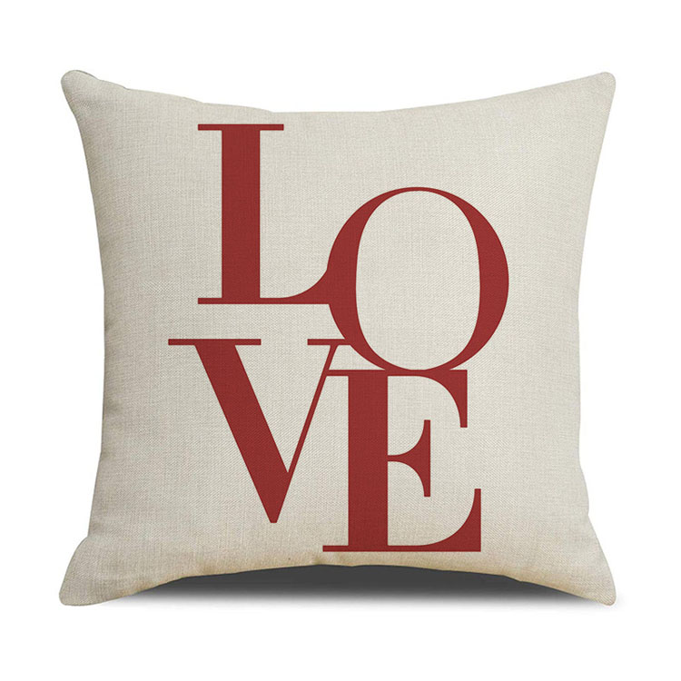 OEM Service Solid Color Custom Geometric Pattern Linen Pillow Cover Digital Printing Pillow Cushion Cover