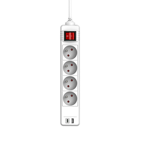 Tira de alimentación de uso doméstico de 3 enchufes con 2 salidas USB Enchufe de extensión de alimentación de USB para instalación multifunción - Product Image 3
