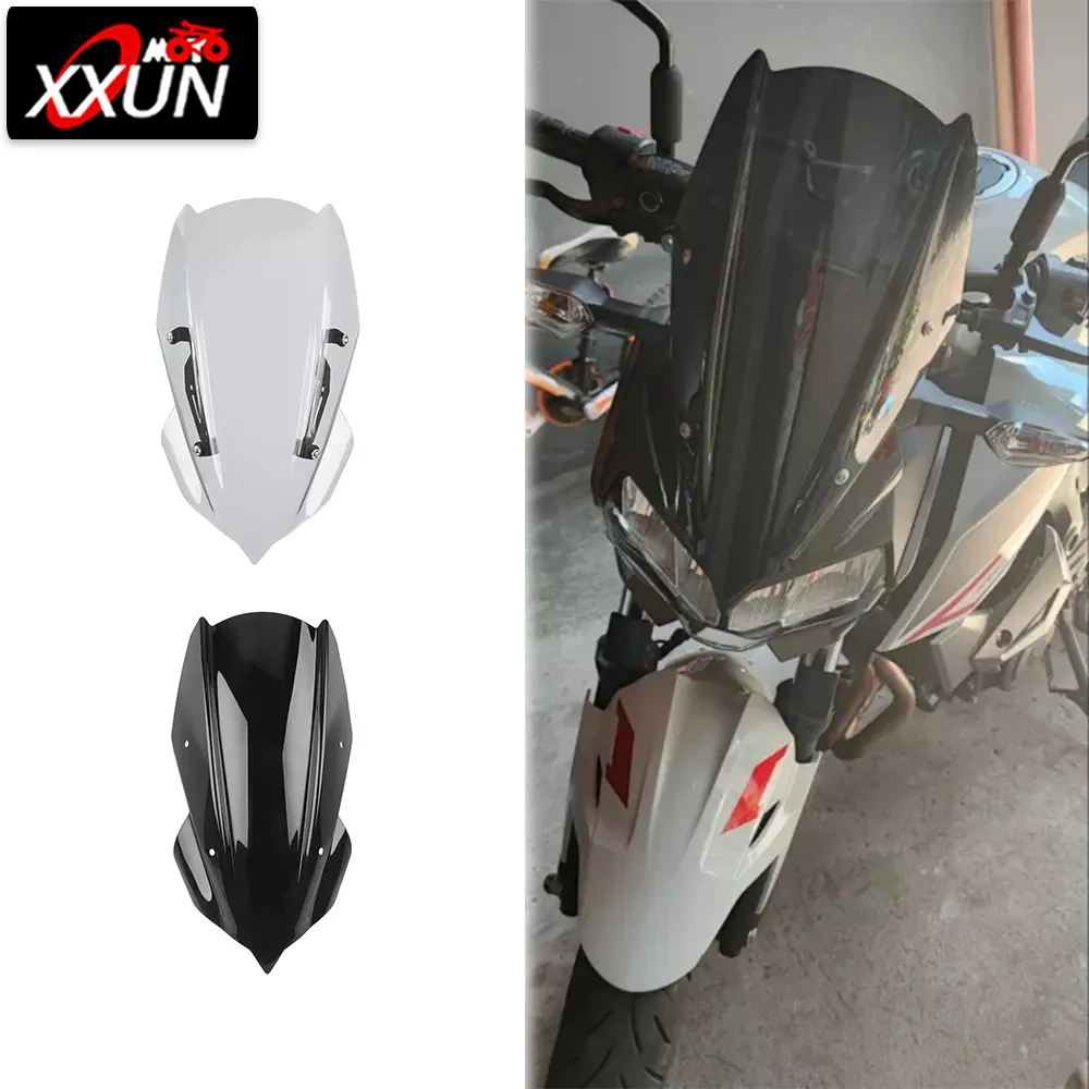 XXUN Motorrad Windschutz scheibe Windschutz scheibe Fly screen Windschutz scheiben für Kawasaki Z250 Z400 Z 250 400 2019-2022