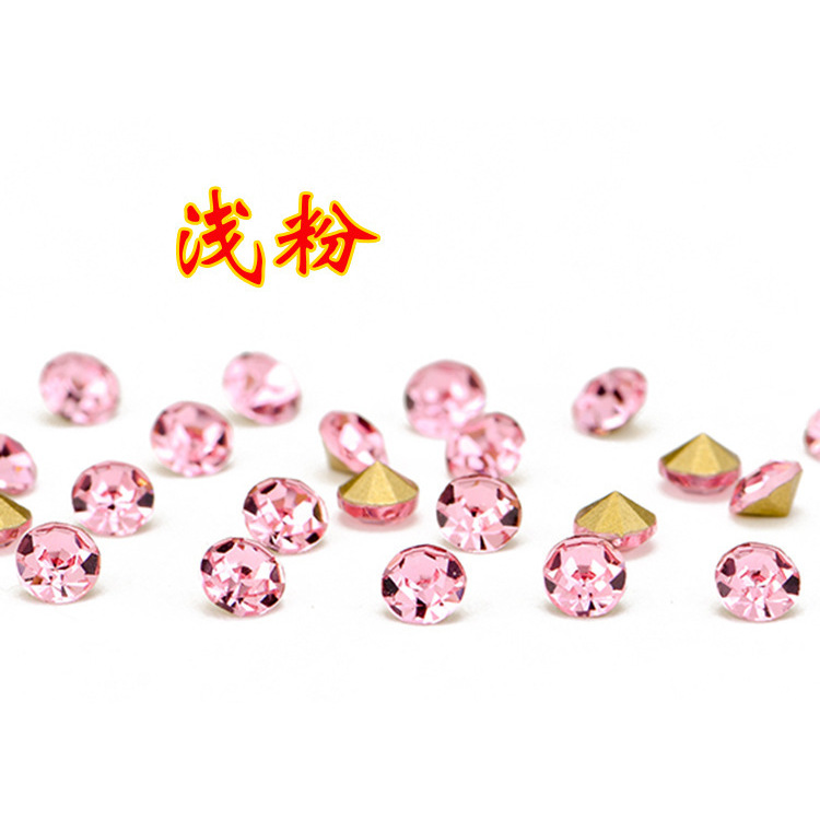 Glass-tipped rhinestone light pink