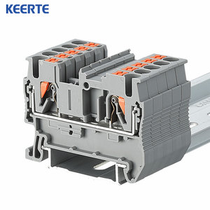 KPT 4 <strong>Terminal</strong> <strong>Block</strong> <strong>Spring</strong> <strong>Spring</strong>-cage <strong>Connection</strong> Nylon PA66 Din Rail <strong>Terminal</strong> <strong>Block</strong> Screwless <strong>Terminal</strong> <strong>Block</strong> - Product Image 2