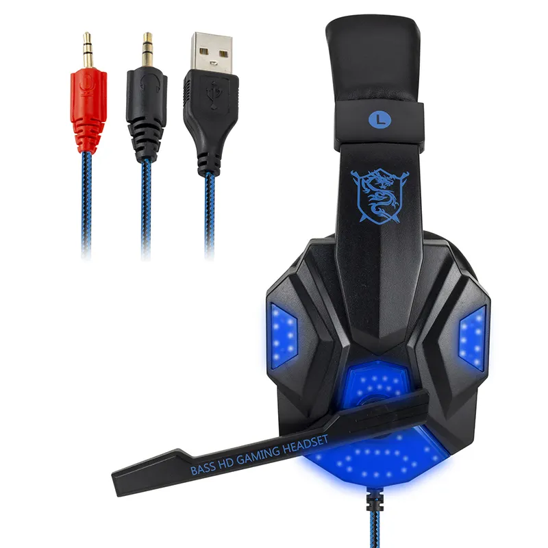 Auriculares con micrófono para videojuegos, cascos con vibración, baratos, para PC