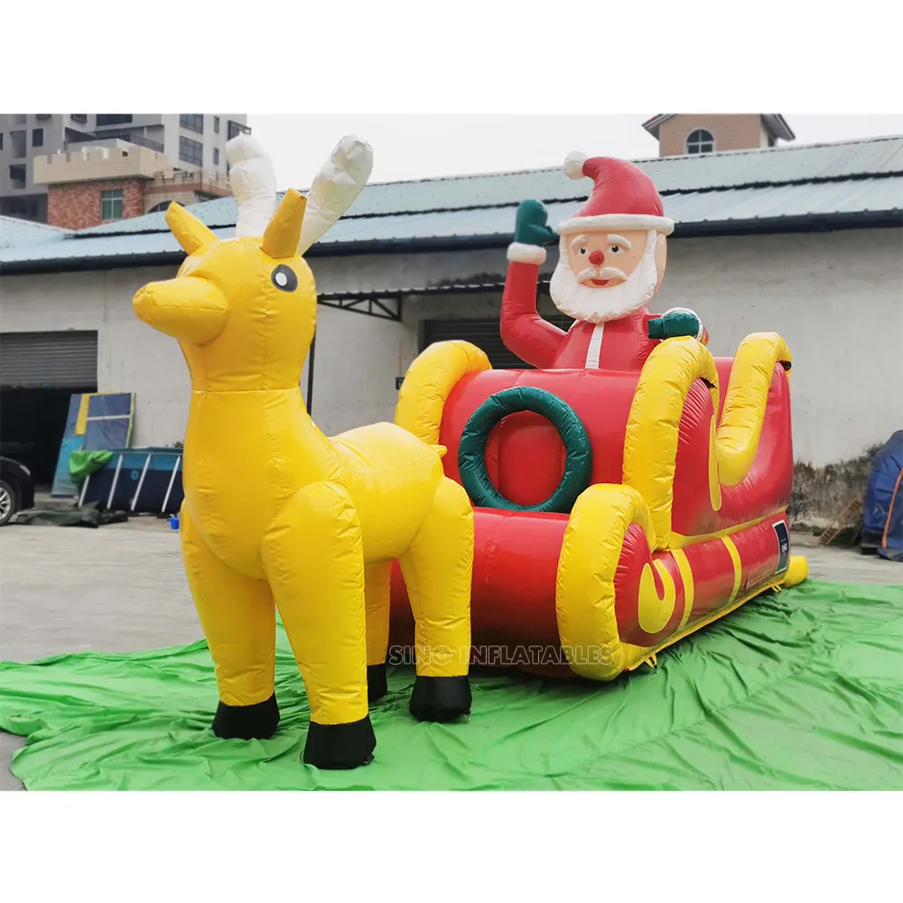 Papai noel inflável feito sob encomenda ao ar livre e sled da fábrica da china