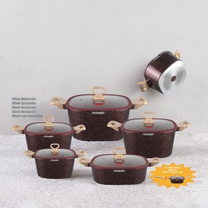 Non-stick Granite Cooking Pot Surface 10pcs <strong>Set</strong> Aluminium Die Casting Detachable Handle Cookware <strong>Set</strong> <strong>20</strong>/24/28/32/28cm Soup Pot