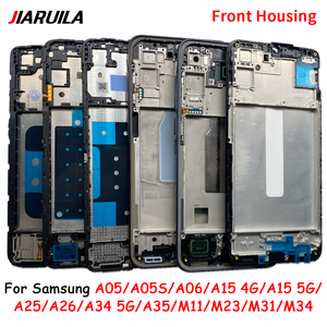 จอ LCD Marco สำหรับ Samsung A05 A05S A06 A15 4G A34 A26 5G M11 A35 M23 M31 M34ขอบแผ่นฝาครอบด้านหน้าอะไหล่มือถือ