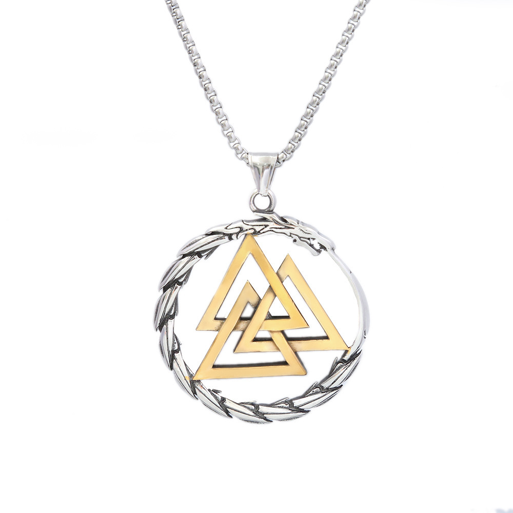 Chaîne pendentif dorée bicolore