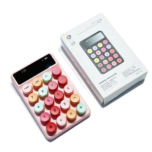 Lindo teclado numérico inalámbrico Macaron Color teclado Mini-portátil Retro tapa redonda teclado - Product Image 1
