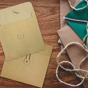 Benutzer definierte Brown Blank A7 A9 Mailing Kraft Self Seal String Datei Ordner Umschlag mit Button String - Product Image 5