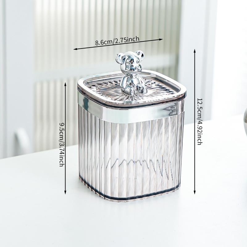 Silver Bear Ash Gold-rimmed Square and Round Sealed Can