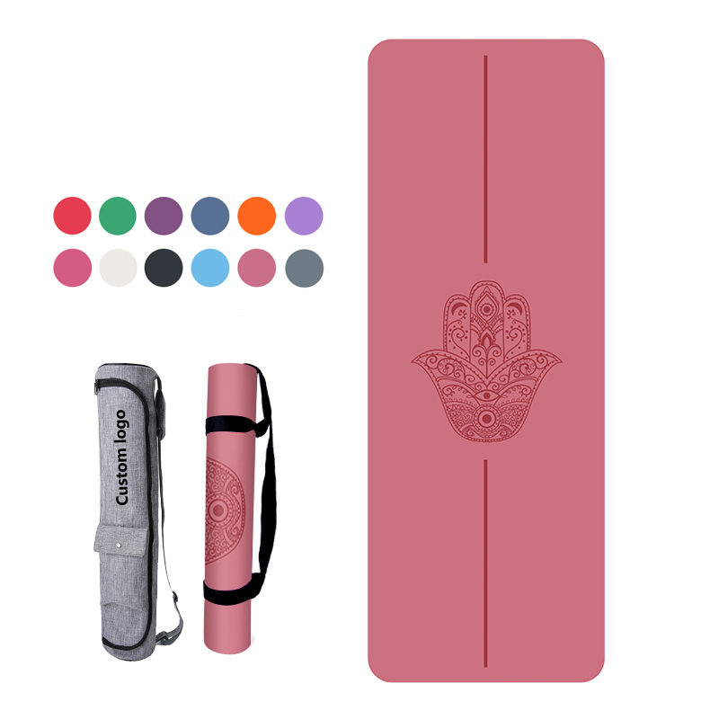 Tapis de yoga en PU - rose