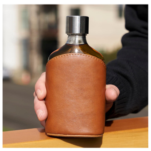 Youyue da-bọc <span class=keywords><strong>Flask</strong></span> - <span class=keywords><strong>Glass</strong></span> <span class=keywords><strong>Flask</strong></span> da Pouch - Whiskey <span class=keywords><strong>Flask</strong></span> cho nam giới với thép không gỉ vít Top - Product Image 3