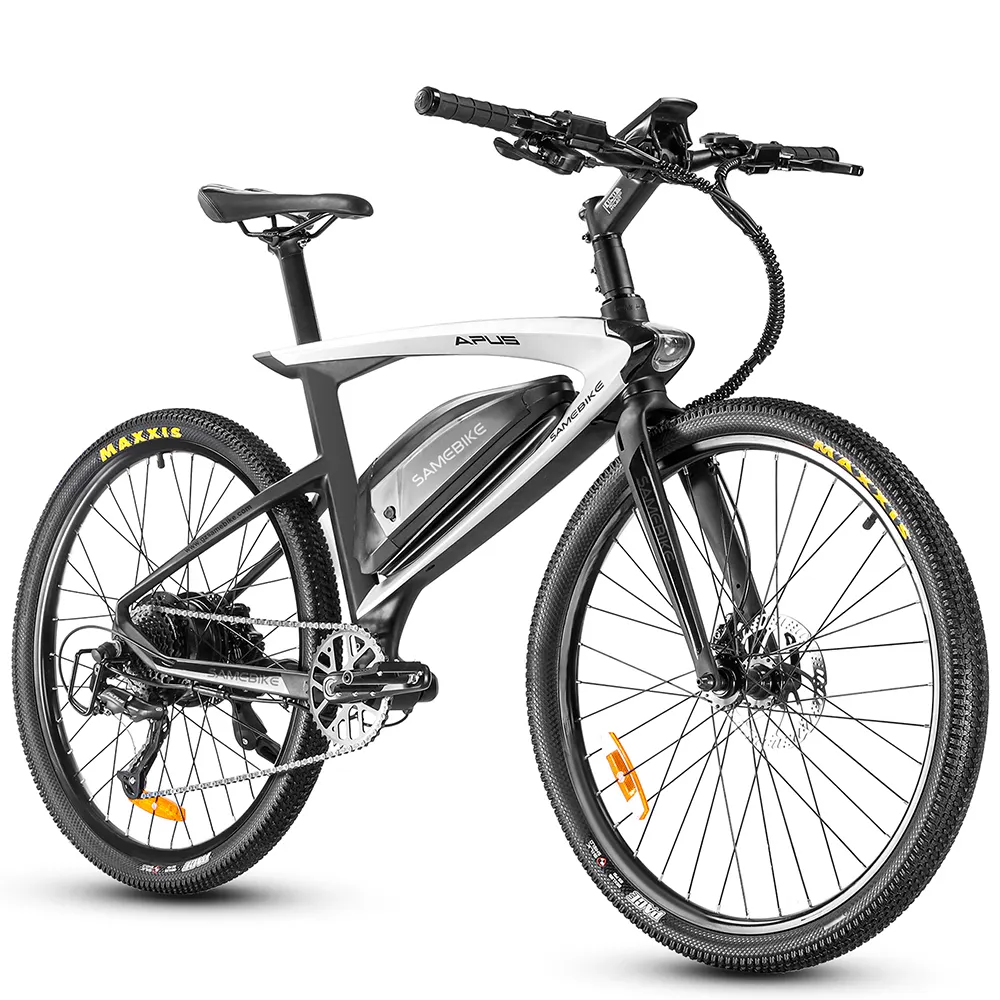 2024 중국 탄소 섬유 스포츠 전기 자전거 26 인치 500W 모터 다운 튜브 48V16AH 배터리 전기 자전거 유압 브레이크