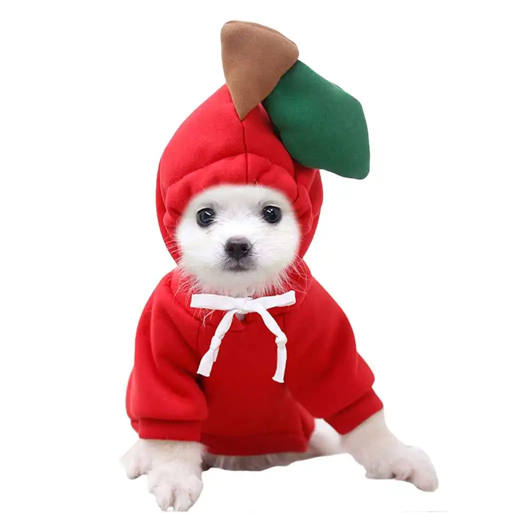 Grosir pakaian hewan peliharaan hangat kartun lucu pakaian anjing Hoodie hewan peliharaan kecil ukuran sedang pakaian anjing untuk hewan peliharaan