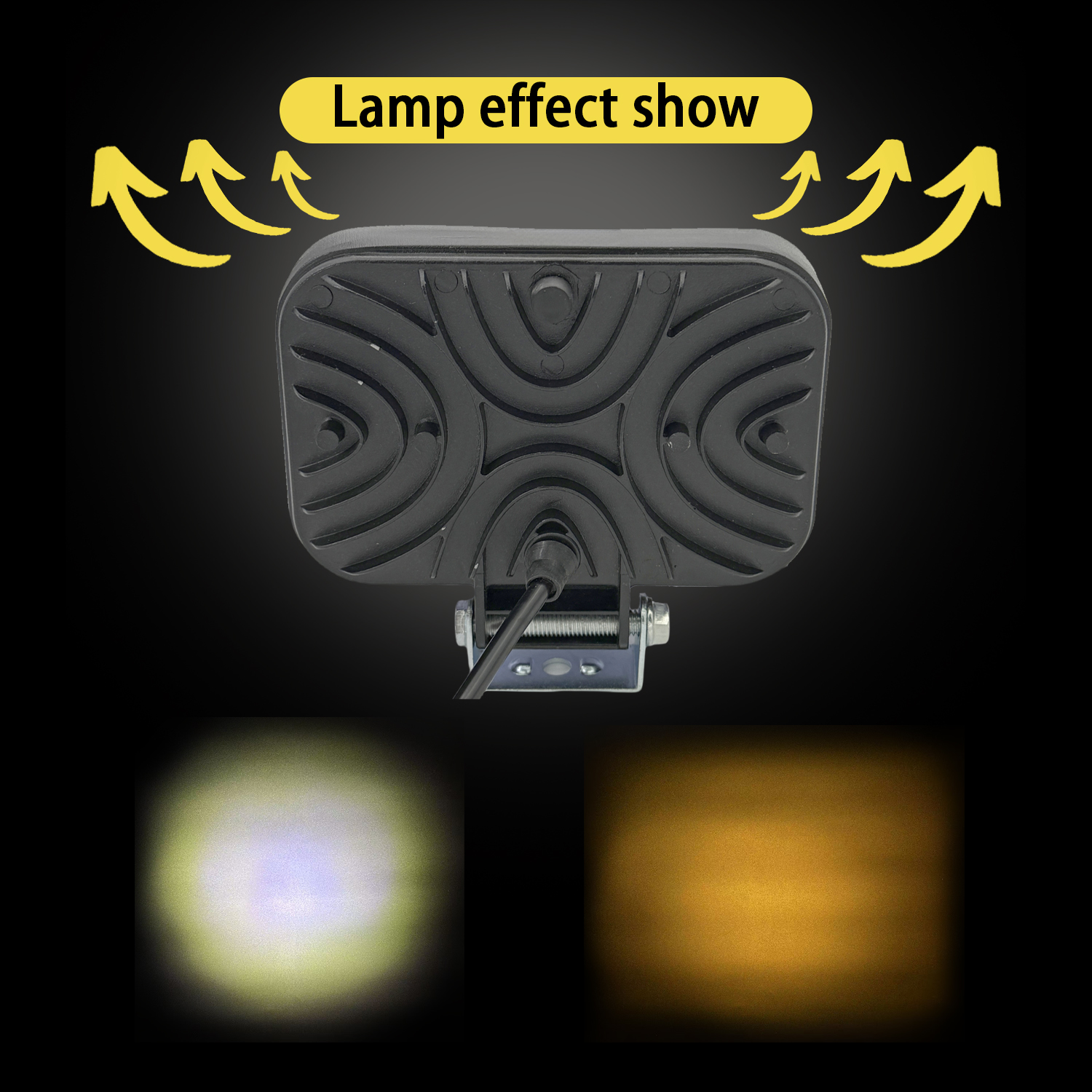 La bande de lumière jaune-blanche clignote