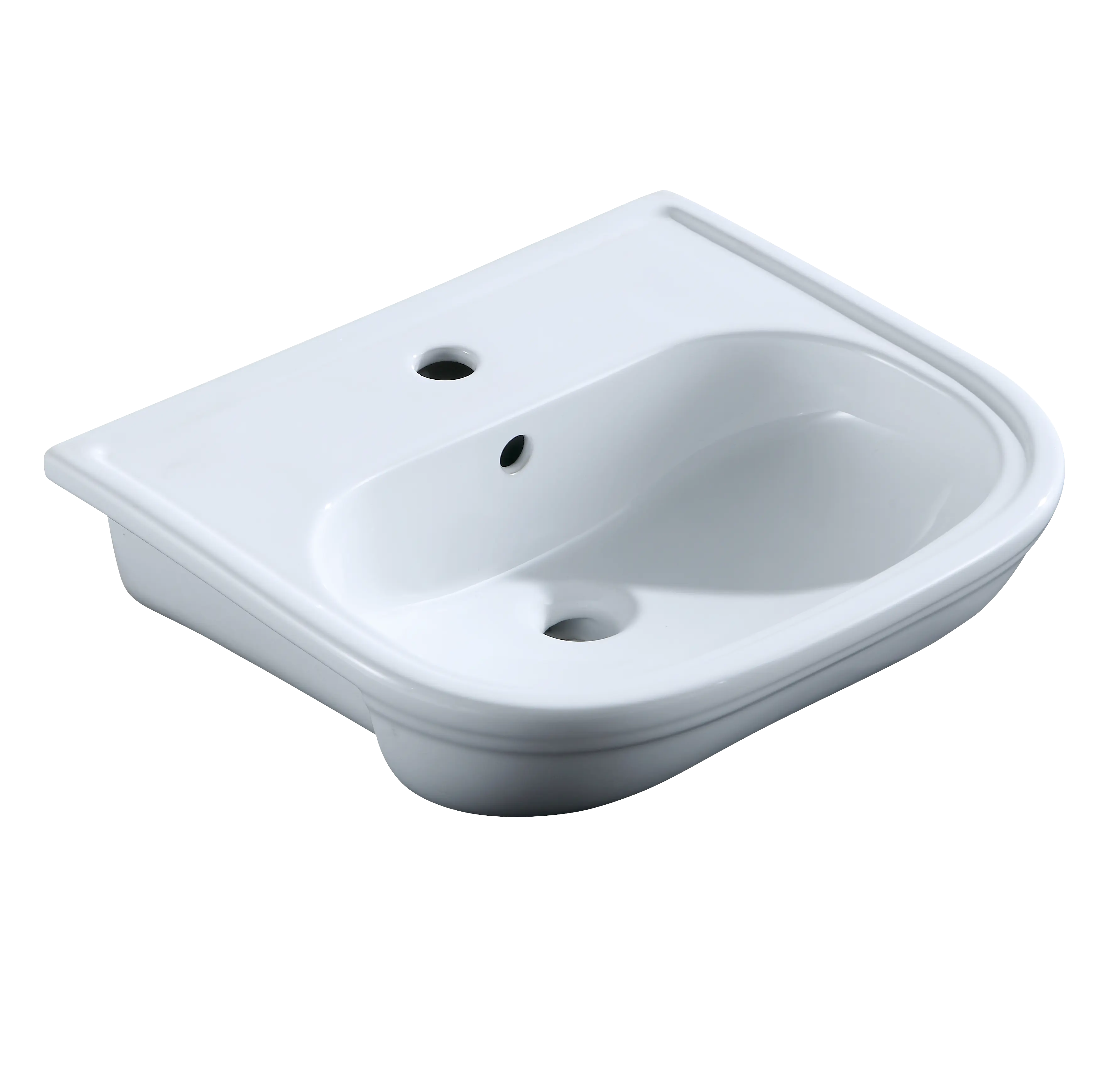 Wastafel rias kamar mandi, peralatan sanitasi semi-tersembunyi bak cuci keramik wastafel kamar mandi