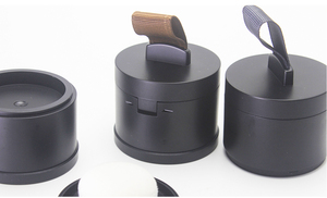 Round Black <strong>Make</strong> up Container Empty Loose <strong>Compact</strong> Powder case with Mirror - Product Image 3