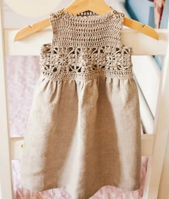 Robe en tissu Crochet pour petites filles, vêtements Boutique, couleur unie, nouvelle mode