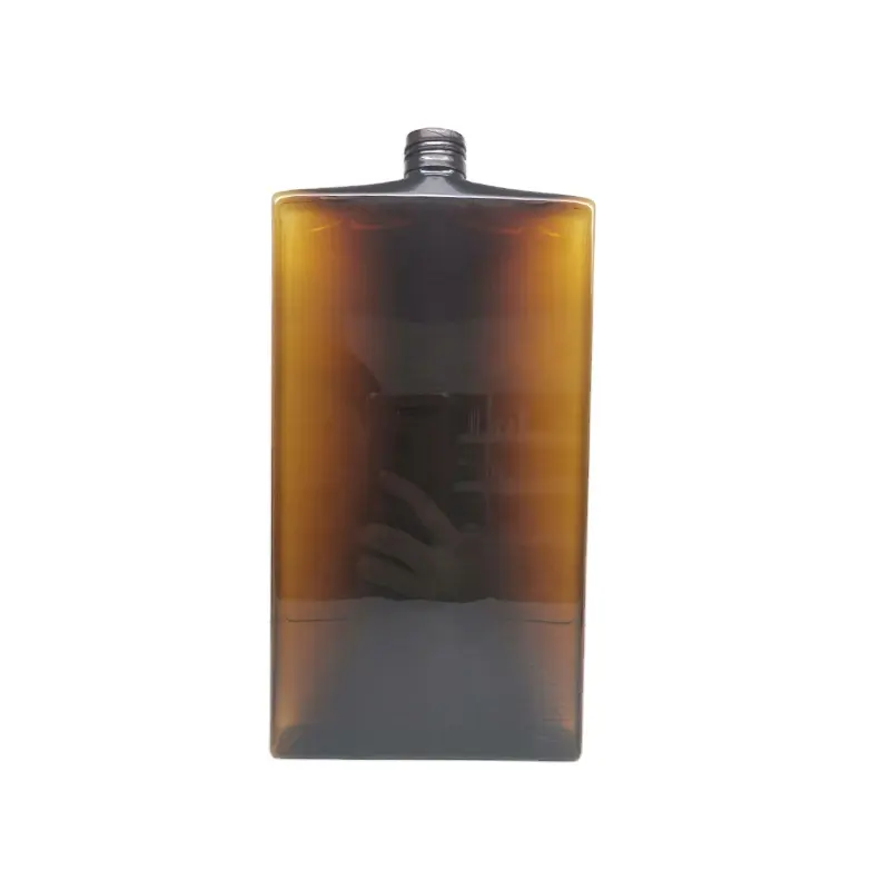28/410mm 1000ml ámbar PETG botella botellas de plástico con tapa de aluminio color negro