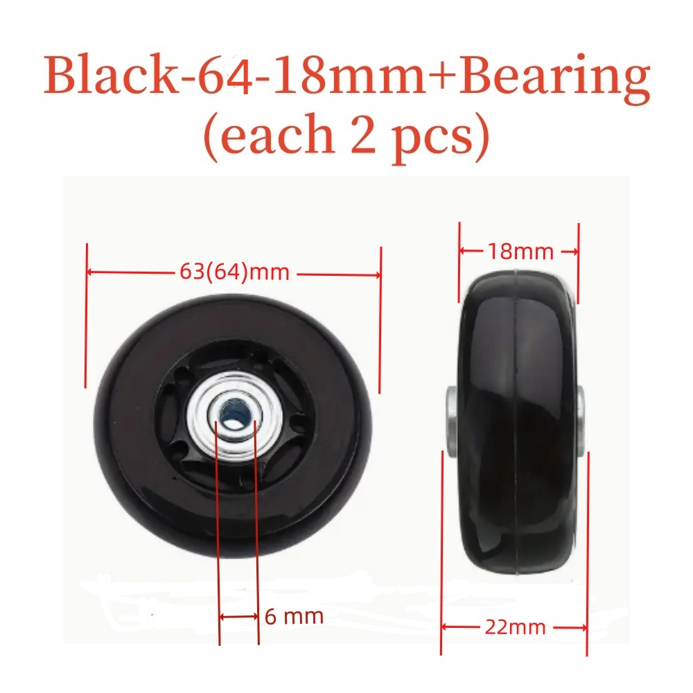 Nero-64/63*18mm+Cuscinetto (2 pezzi)-150g-Senza accessori